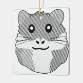 Vrolijke minimalistische hamster keramisch ornament (Links)