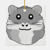 Vrolijke minimalistische hamster keramisch ornament (Achterkant)