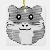 Vrolijke minimalistische hamster keramisch ornament (Voorkant)