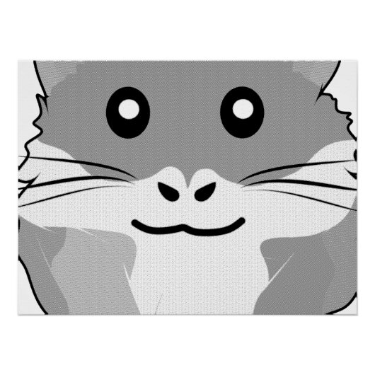 Vrolijke minimalistische hamster perfect poster (Voorkant)