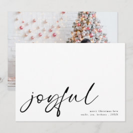 Vrolijke minimalistische kalligrafie Foto Kerstmis Feestdagenkaart