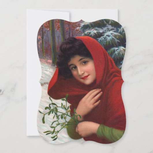 Vrolijke Mistletoe Meisjes Uitnodiging (Voorkant)