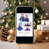 Vrolijke Mistletoe Schattigee Kerstmis Fotocollage Feestdagenkaart