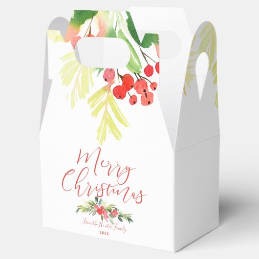 Vrolijke Mistletoe |  WATERVERF Bedankdoosjes (Geopend)