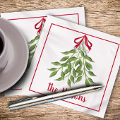 Vrolijke Mistletoe witte bessen Servet