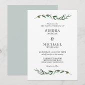 Vrolijke moderne botanische bruiloft kaart (Voorkant / Achterkant)