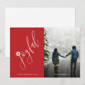 Vrolijke moderne handgeschreven script foto vakant feestdagenkaart (Voorkant / Achterkant)