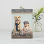 Vrolijke Moderne Kerst Handschrift Script Foto Feestdagenkaart (Staand voorkant)