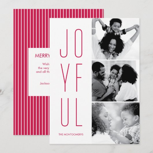 Vrolijke moderne multi-foto vakantie Kaart (Voorkant / Achterkant)