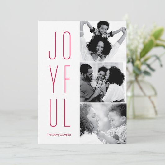 Vrolijke moderne multi-foto vakantie Kaart (Staand voorkant)