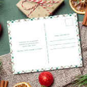 Vrolijke moderne theefamiliefoto kerst feestdagenkaart