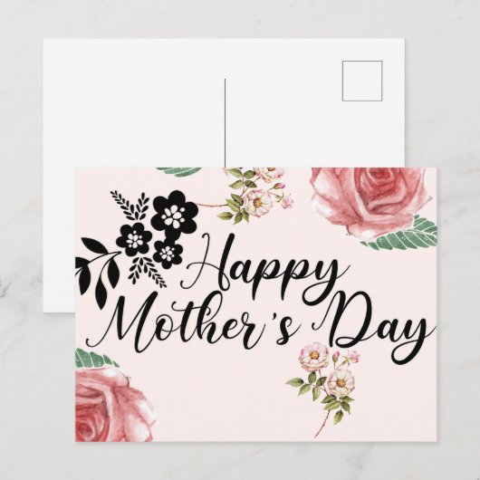 vrolijke moederdag briefkaart (Voorkant / Achterkant)