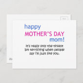 vrolijke moederdag briefkaart (Voorkant / Achterkant)