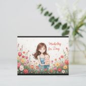 Vrolijke moederdag! feestdagenkaart (Staand voorkant)