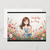 Vrolijke moederdag! feestdagenkaart (Voorkant / Achterkant)