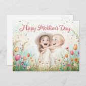 Vrolijke moederdag! feestdagenkaart (Voorkant / Achterkant)