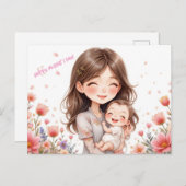 Vrolijke moederdag! feestdagenkaart (Voorkant / Achterkant)