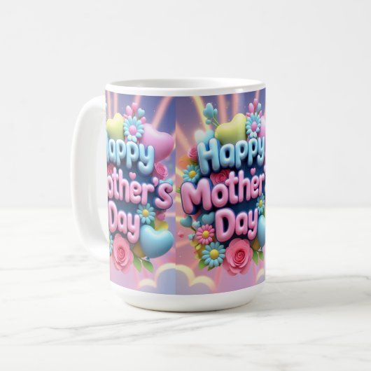 vrolijke moederdag koffiemok (Voorkant links)