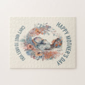 Vrolijke moederdag mama om Florale Waterverf te zi Legpuzzel (Horizontaal)