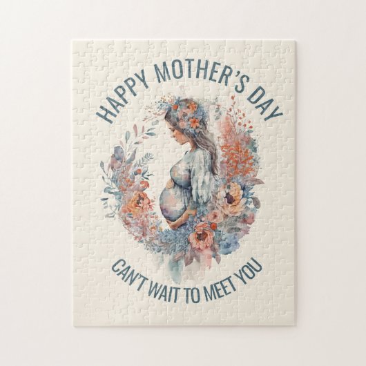 Vrolijke moederdag mama om Florale Waterverf te zi Legpuzzel (Verticaal)
