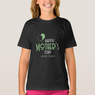 Vrolijke moederdag met lichte groene ballonnen t-shirt