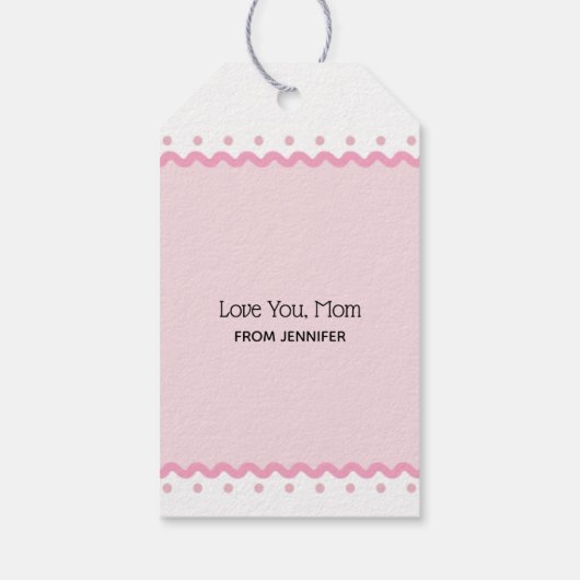 Vrolijke moederdag Roze Floral Cadeaulabel (Achterkant)