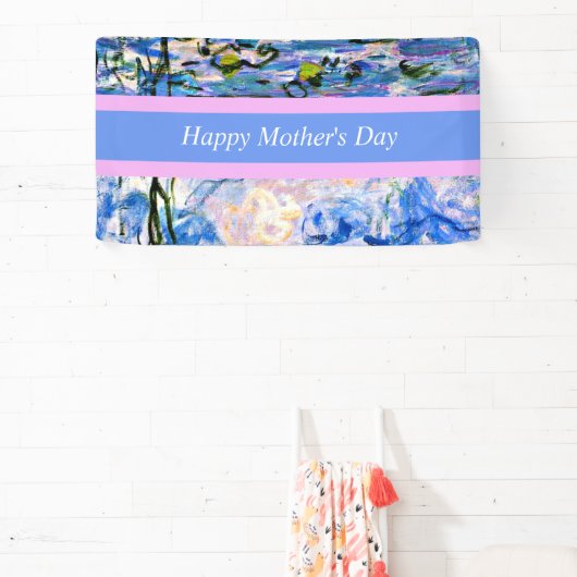 Vrolijke Moederdag, waterlelende achtergrond, Spandoek (Insitu)