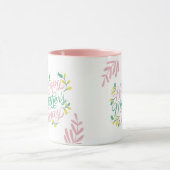 Vrolijke moeders dag bedrukte roze mok (Midden)