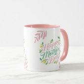 Vrolijke moeders dag bedrukte roze mok (Voorkant rechts)