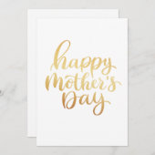 Vrolijke moeders dag. Goud eenvoudig script kallig (Voorkant / Achterkant)