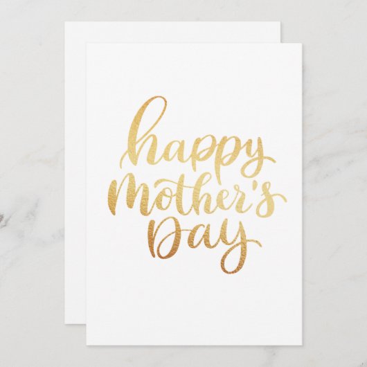 Vrolijke moeders dag. Goud eenvoudig script kallig (Voorkant / Achterkant)