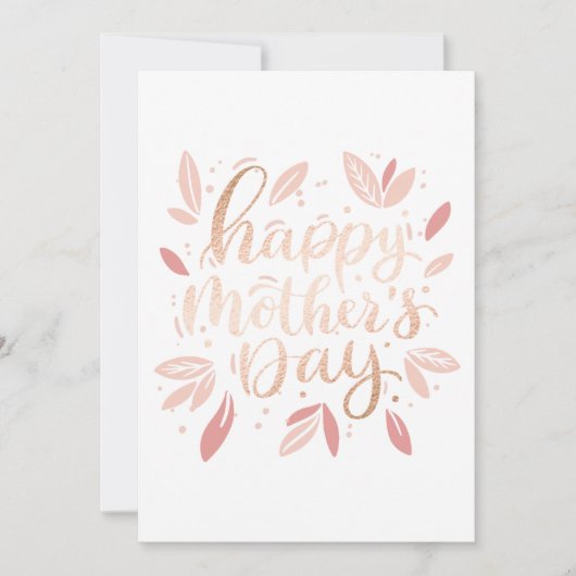 Vrolijke moeders dag. Goud roze floremschrift (Voorkant)