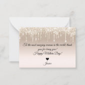 vrolijke moeders dag gouddruppels notitiekaartje (Voorkant)