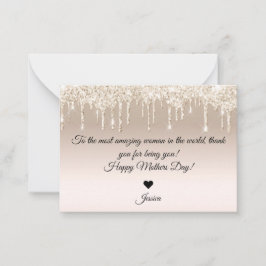 vrolijke moeders dag gouddruppels notitiekaartje