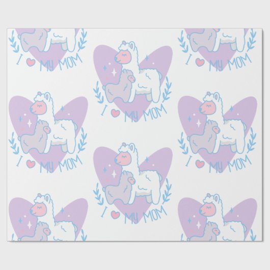 vrolijke moeders dag llama baby cadeaupapier (Vlak)