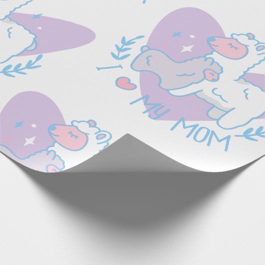 vrolijke moeders dag llama baby cadeaupapier (Hoek)