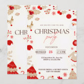 Vrolijke momenten Elegante kerstfeest uitnodiginge Kaart (Voorkant / Achterkant)