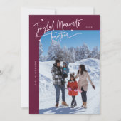 Vrolijke momenten samen Cranberry kerstfoto Feestdagenkaart (Voorkant)