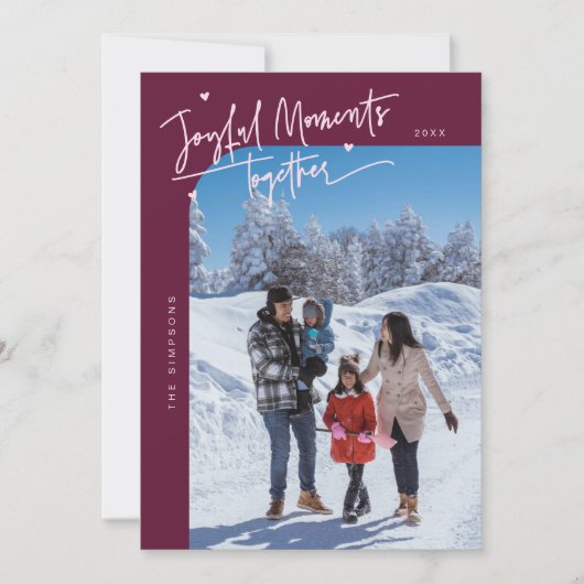 Vrolijke momenten samen Cranberry kerstfoto Feestdagenkaart (Voorkant)