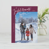 Vrolijke momenten samen Cranberry kerstfoto Feestdagenkaart (Staand voorkant)