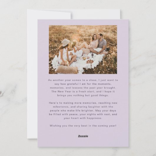 Vrolijke momenten samen Paarse kerstfoto Feestdagenkaart (Achterkant)
