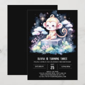 Vrolijke Monkey Birthday Kaart (Voorkant / Achterkant)