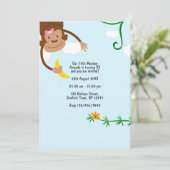 Vrolijke Monkey Oerwoud Kids Verjaardagsfeest Kaart (Staand voorkant)