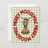 Vrolijke Mosemas Moose Feestdagenkaart (Voorkant / Achterkant)