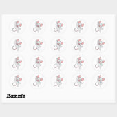 Vrolijke muis ronde sticker (Vel)