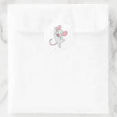 Vrolijke muis ronde sticker (Tas)