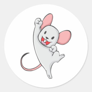 Vrolijke muis ronde sticker