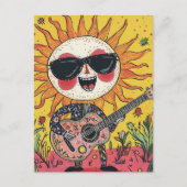Vrolijke musical Sunshine op gitaar Briefkaart (Voorkant)