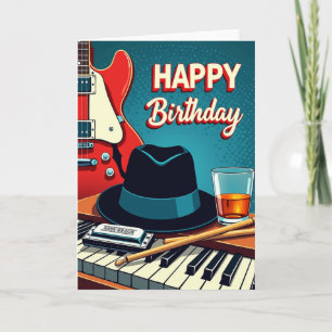 Vrolijke Muziekgitaar Kaart