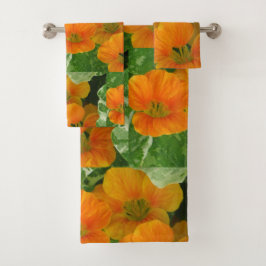 Vrolijke Nasturtium Bloesems Bad Handdoek